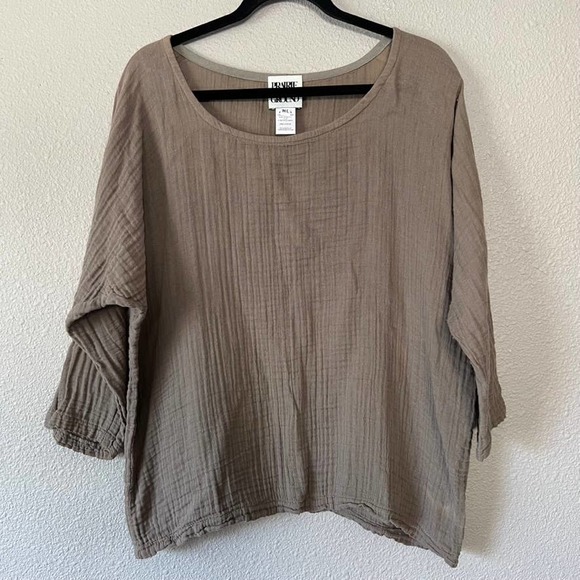 Prairie Underground Lagenlook Women Dolman Sleeve Minimalist Relaxed Blouse M/L - Picture 7 of 10